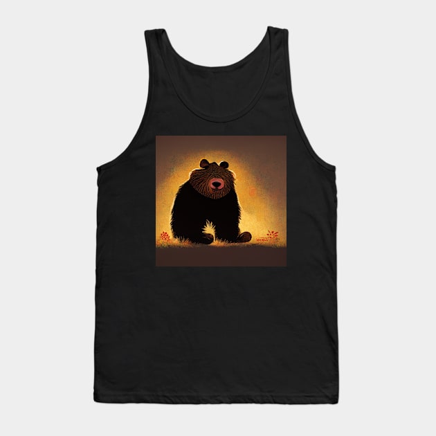 Cute little furry bear just sitting around. Tank Top by Liana Campbell